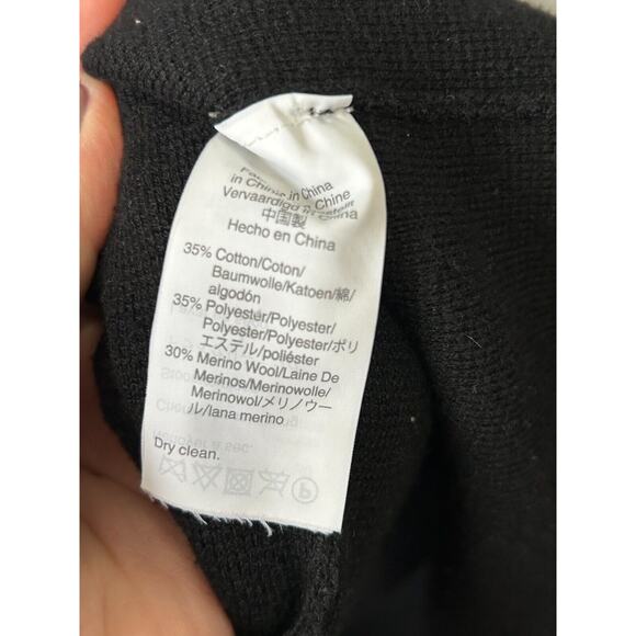 J.CREW Cardigan Sweater Women Small Black Knit Wool Blend Long Sleeve Open Front - Picture 4 of 7